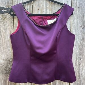 JEANNE ALEXANDER Purple Formal Beaded Top women’s 14